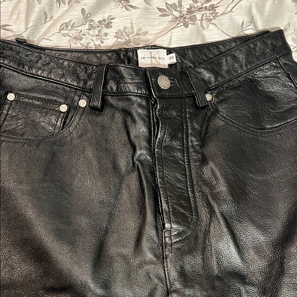 Calvin Klein Black Leather skirt